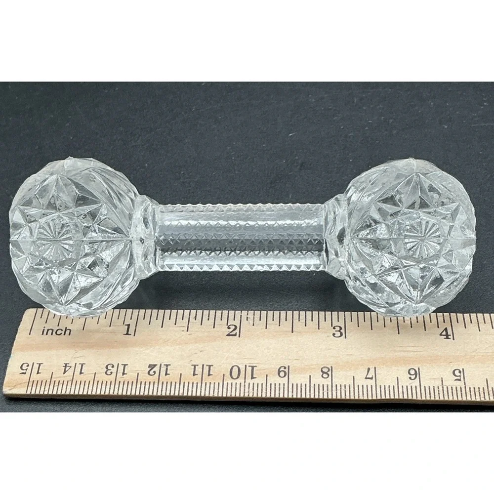 Vintage Imperial Glass Barbell Knife Rest 4